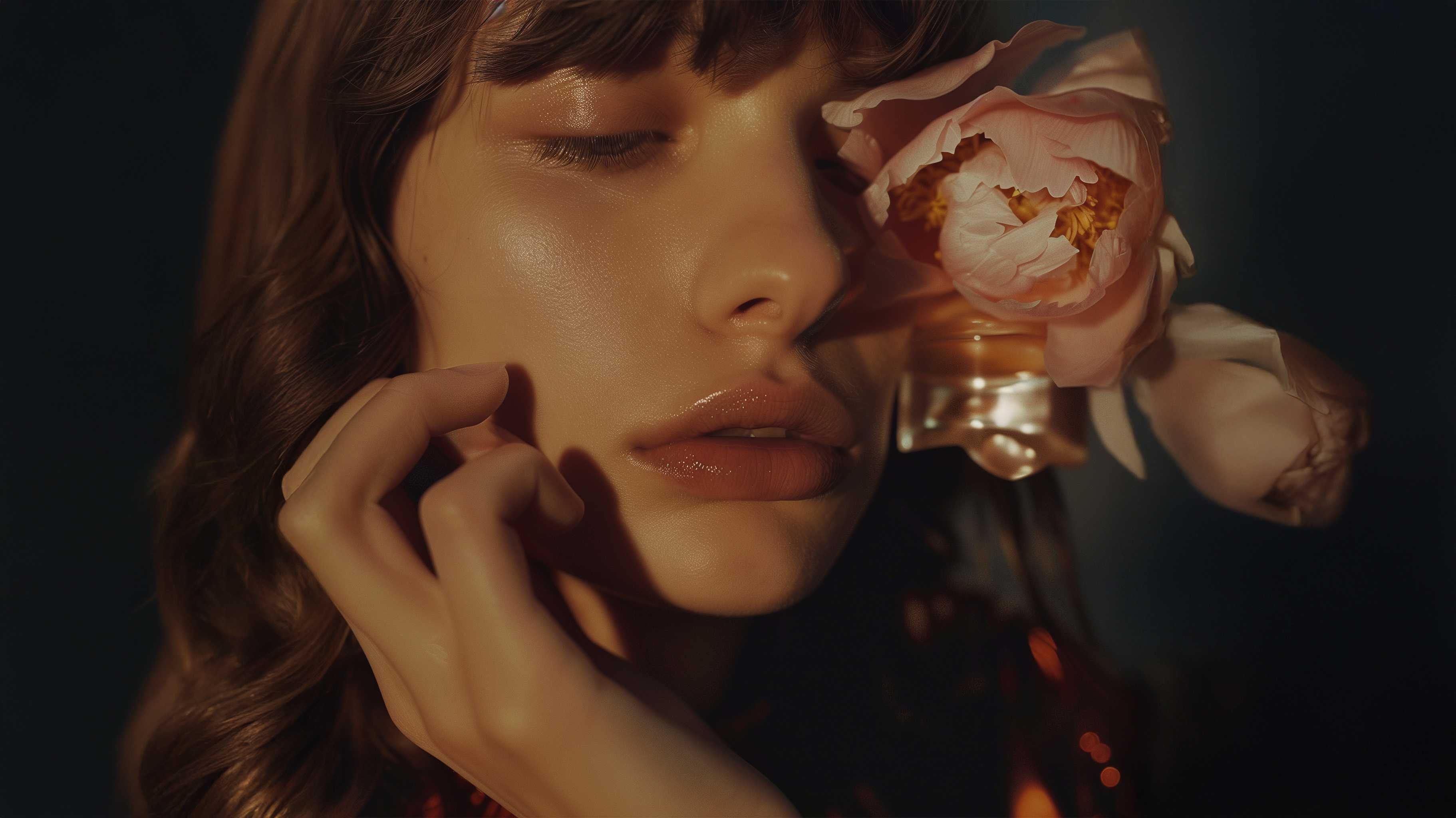 Luxury skincare serum bottle by Le Nuvé placed beside natural ingredients